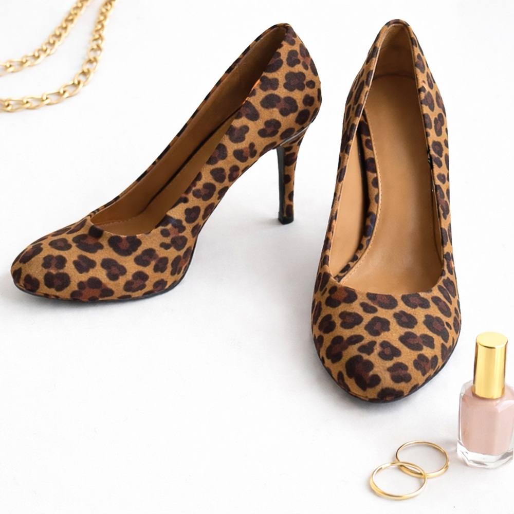 Merona Leopard Print Pumps Size 8 Platform Stiletto Heels Animal Print